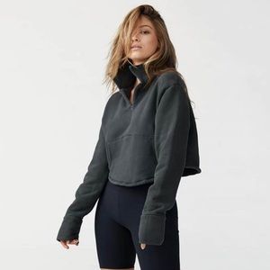 Joah Brown Aspen Charcoal French Terry Half Zip